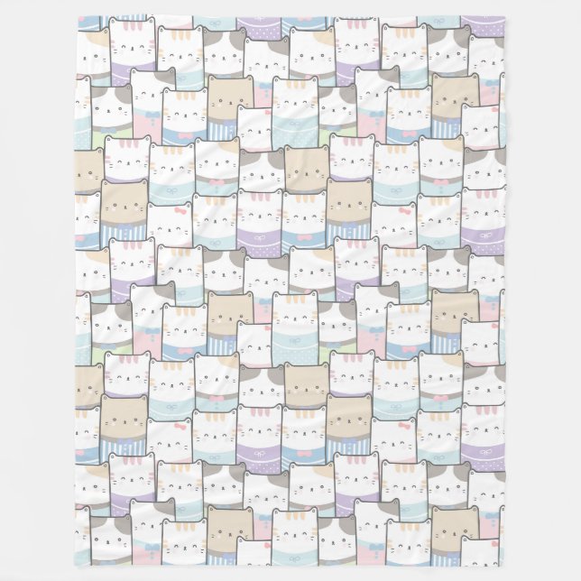 Cute Cats Fleece Blanket (Front)