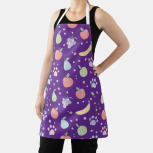 Cute Cats & Fruits Pattern Apron Fun Kitchen