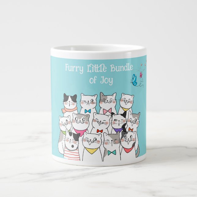 Cute Cats , Furry little Bundle of Joy Large Coffee Mug (Front)