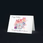 Cute Cats/Girlfriend Birthday Holiday Card<br><div class="desc">A cute pair of cats with bushy tails having a little hug. Easily customise messages on front and inside if you wish.</div>