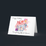Cute Cats/Girlfriend Birthday Holiday Card<br><div class="desc">A cute pair of cats with bushy tails having a little hug. Easily customise messages on front and inside if you wish.</div>