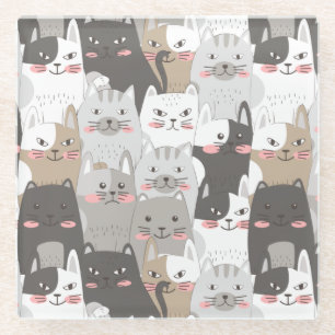Cute Cats Glass Coaster