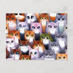 Cute Cats Graphic Postcard
