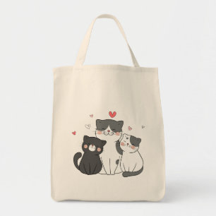 cute cats group   cat lover design   buy now  tote bag