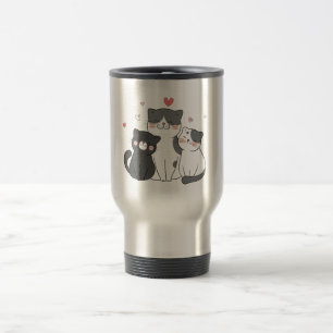 cute cats group cat lover design buy now travel mug