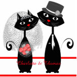 Cute Cats Hipster Bride And Groom Purrrfect! Standing Photo Sculpture<br><div class="desc">Such a cute wedding day or wedding shower cut out, stand up cake or table decoration with a pair of retro style hip black cats all dressed up as bride and groom in top hat and veil. Just personalise it with your own wedding names or other text; it's bound to...</div>