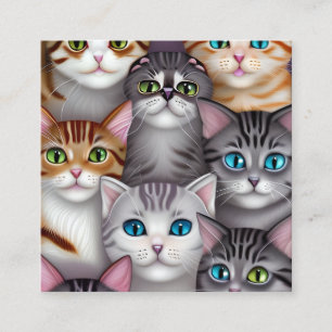 Cute Cats in a Variety of Colours Square Business Card