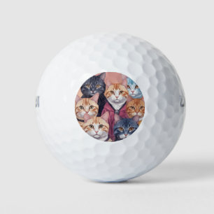 Cute Cats in a Variety of Colours, Universe fulfil Golf Balls