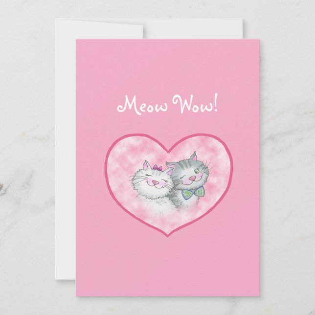 Cute Cats in Heart Valentine's Day Card (Front)
