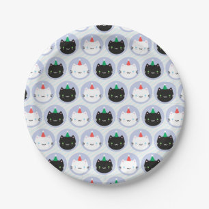 Cute Cats in Party Hats Paper Plate
