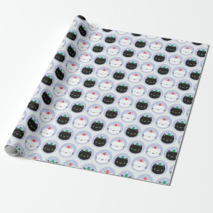 Cute Cats in Party Hats Wrapping Paper