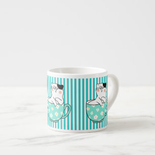 Cute Cats in Teacups Espresso Cup