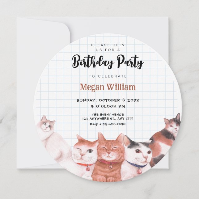 Cute cats  invitation (Front)