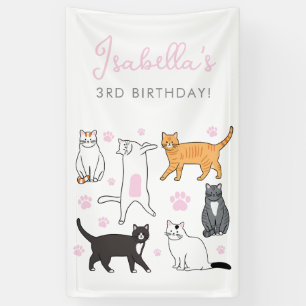 Cute Cats Kids Birthday Banner