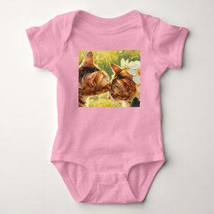 Cute Cats Kissing You and Me Forever Baby Bodysuit