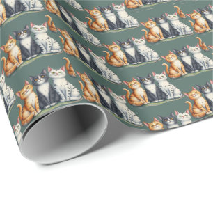 Cute Cats Kittens Looking Happy Wrapping Paper