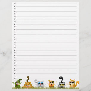 Cute Cats Lined Letterhead