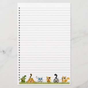 Cute Cats Lined Stationery