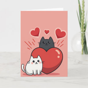 Cute Cats Love Heart Card