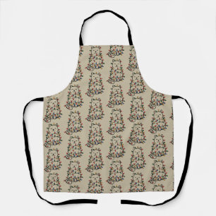 Cute Cats Lover Christmas Lights Cat Mom Xmas Apron
