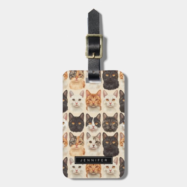 Cute Cats Luggage Tags (Front Vertical)
