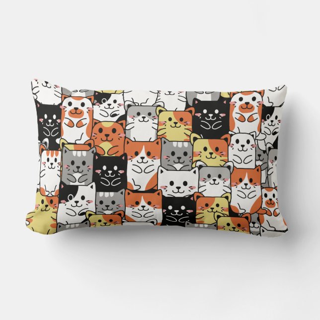 Cute Cats Lumbar Cushion (Front)