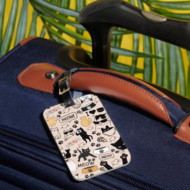 Cute Cat's Meow Luggage Tag (Front Insitu 1)
