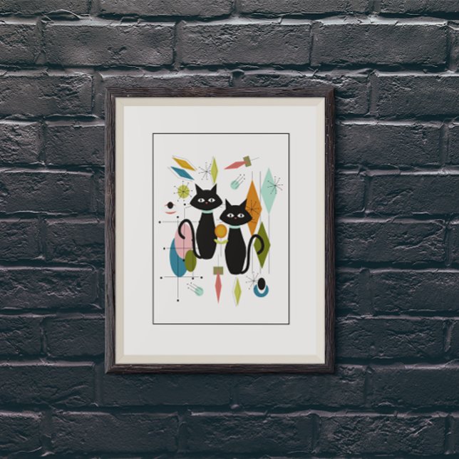Cute Cats Mid Century Modern Poster (Creator Uploaded)