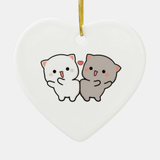 cute cats mochi ceramic tree decoration