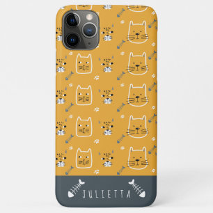 Cute Cats Modern Personalised Pattern iPhone 11 Pro Max Case