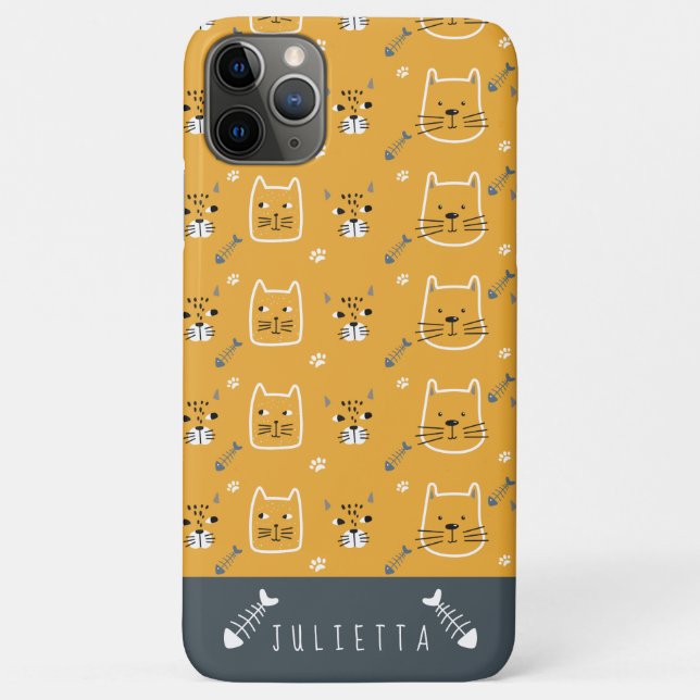 Cute Cats Modern Personalised Pattern Case-Mate iPhone Case (Back)