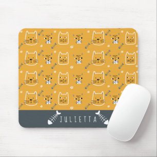 Cute Cats Modern Personalised Pattern Mouse Mat