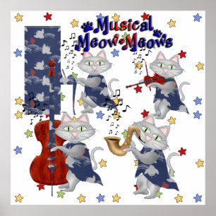 Cute Cats Musical Cat Band Poster