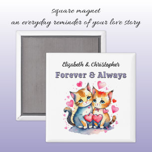 Cute cats names forever purple magnet