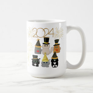 Cute Cats New Years Celebration Coffee Mug