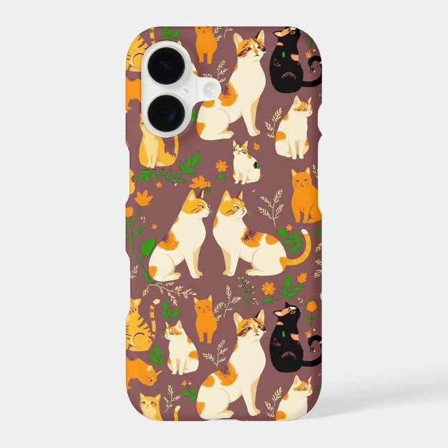 Cute Cats on a Coffee Brown Background (Back)