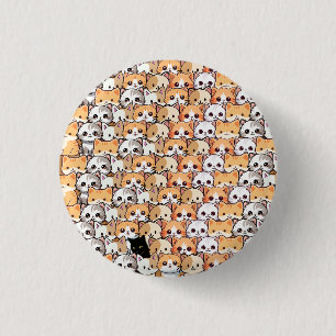 Cute cats orange kitten pet Seamless Pattern 3 Cm Round Badge