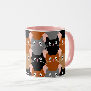 Cute Cats Pattern Adorable Feline Kittens Coffee Mug