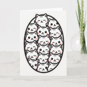 Cute Cats Pattern Art Card