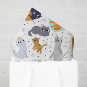 Cute cats Pattern Birthday for Cats Tissue Paper