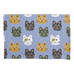 Cute Cats Pattern cartoon kittens Pillowcase