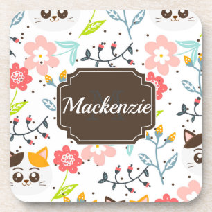 Cute Cats Pattern Coaster