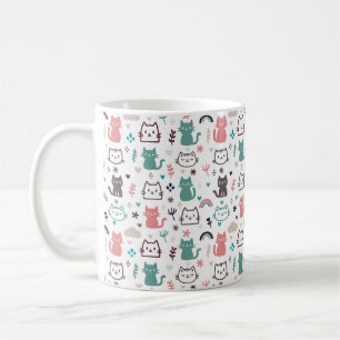 Cute Cats Pattern Coffee Mug