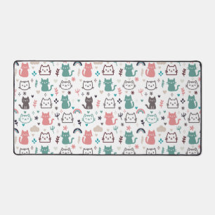 Cute Cats Pattern Desk Mat