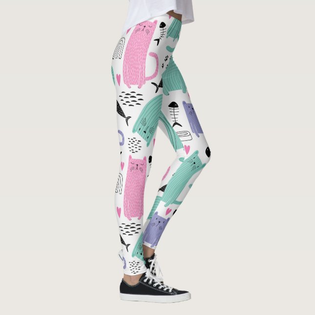 Cute Cats Pattern Leggings (Right)