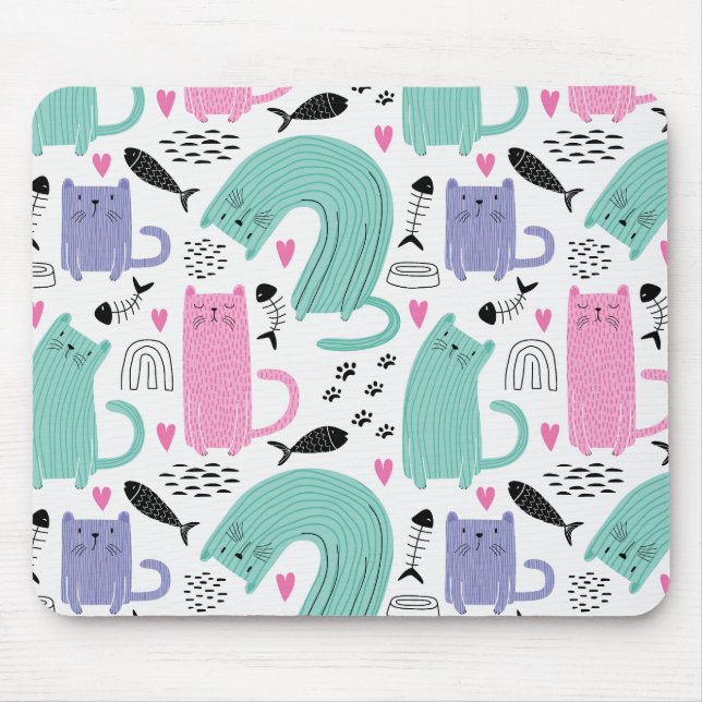 Cute Cats Pattern Mouse Mat (Front)