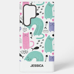 Cute Cats Pattern Samsung Galaxy Case