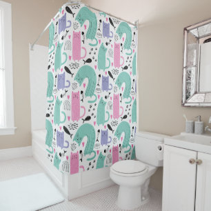 Cute Cats Pattern Shower Curtain
