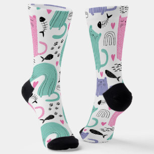 Cute Cats Pattern Socks