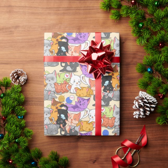 Cute cats pattern  wrapping paper (Holiday Gift)